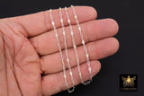 14 K Gold Filled Bar Mixed Metal Bar Chain, 5.7 mm Two Tone 925 Sterling Silver Textured CH# 935, 2.7 mm Long Short Paperclip Rolo
