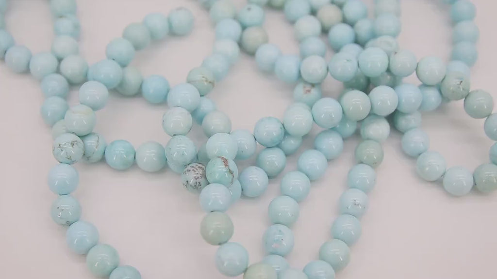 Baby Blue Turquoise Beads, Round Baby Blue Beads BS #79, size 10 mm 16 inch FULL Strands