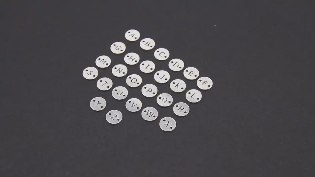 925 Sterling Silver Letter Connectors, 6 mm Silver Alphabet Letters #3424, Block Name Letters