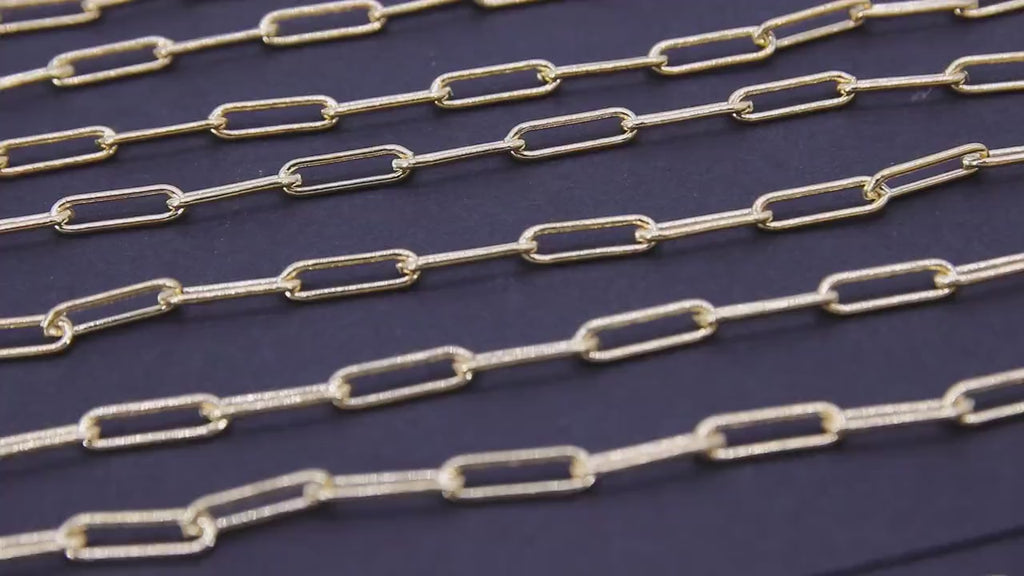 14 K Gold Filled Paperclip Chain, 13 mm Gold Rectangle Chain CH #102, Unfinished Paperclip Gold  Cable