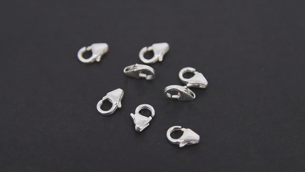 925 Sterling Silver Lobster Clasps, Silver Trigger Clasps #100, Sizes 5.5 x 8.2 mm