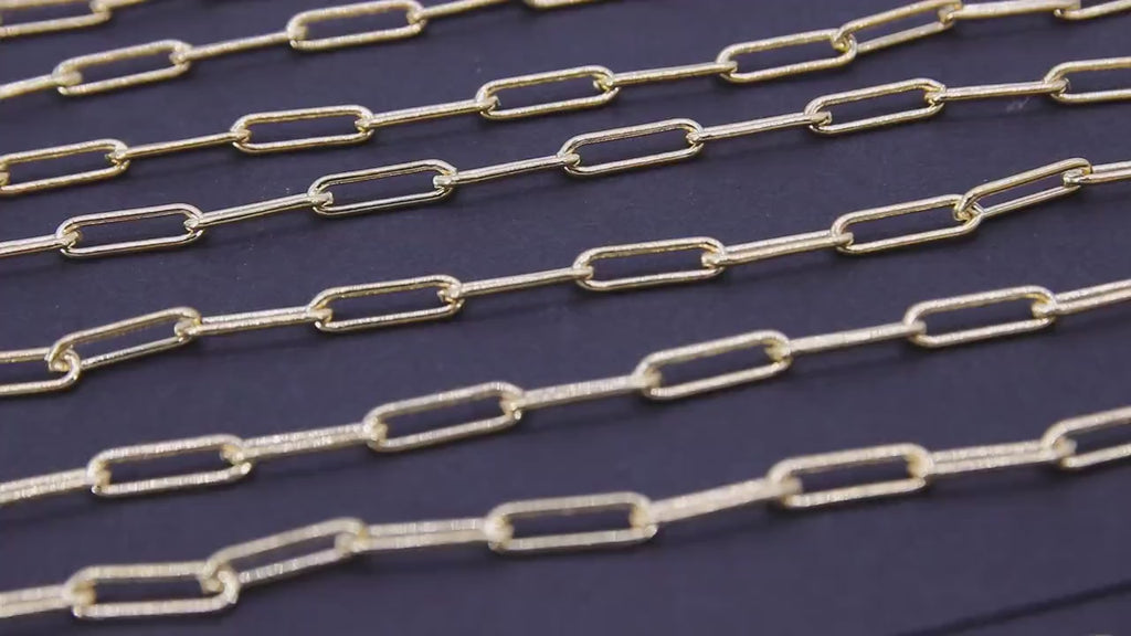 14 K Gold Filled Paperclip Chain, 13 mm Gold Rectangle Chain CH #780, Unfinished Paperclip Gold  Cable