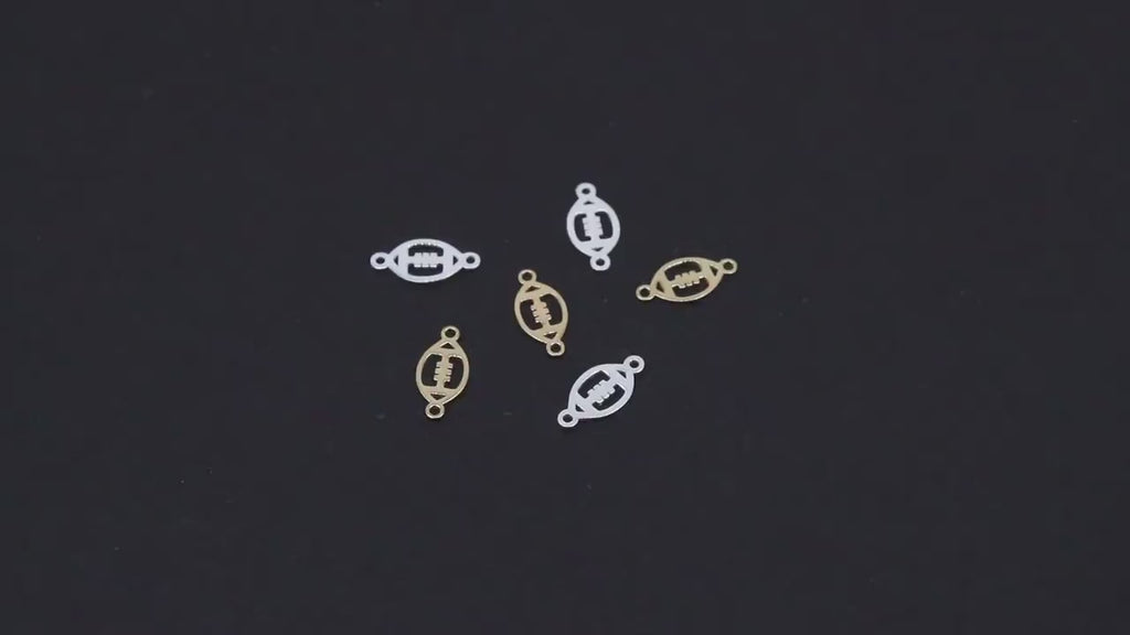 14 K Gold Filled Football Connector, 925 Sterling Silver Cross Link # 3115, Dainty 5 x 10 mm Football Links # 3114