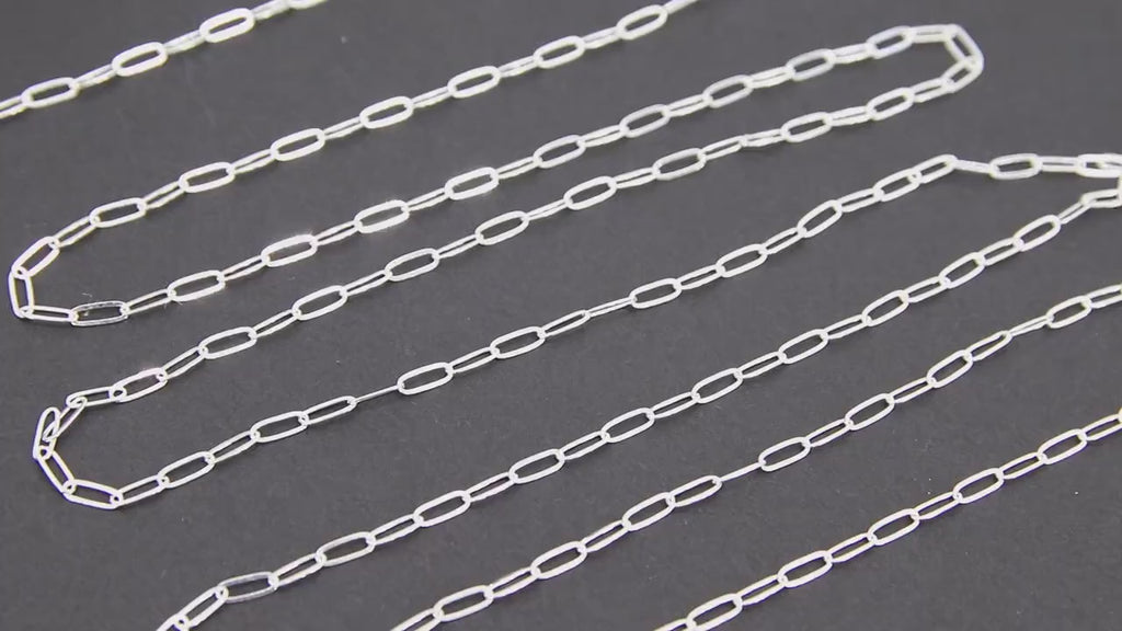 925 Sterling Silver Paperclip Chain, 7.3 mm 14 K Gold Filled Flat Chain CH# 855, Unfinished Rectangle