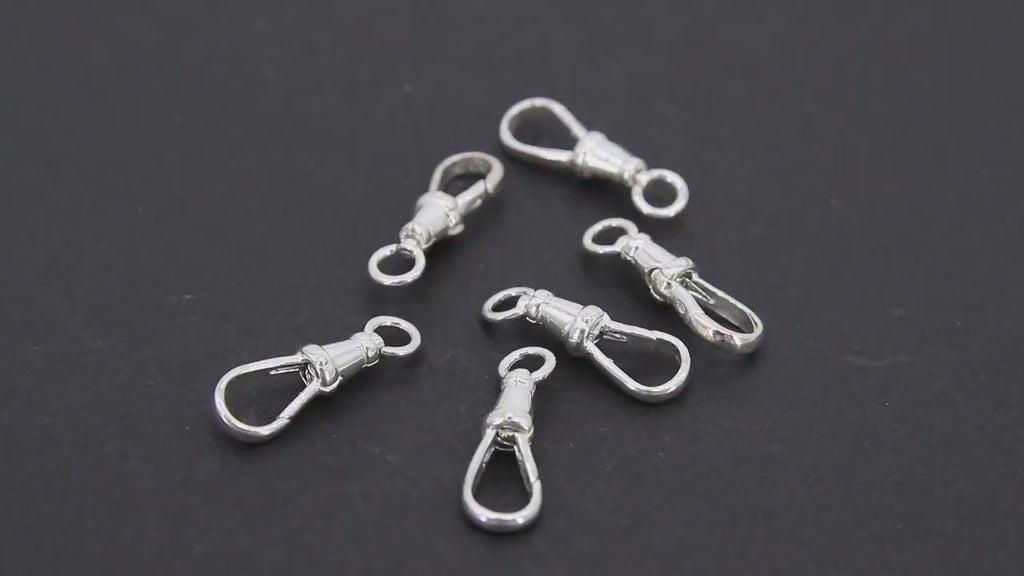 925 Sterling Silver Swivel Lobster Clasps, Large Albert Silver Push Clip Lobster Claws #867, Jewelry Findings 7.5 x 23 mm