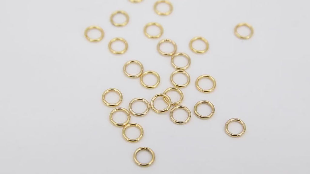 Stainless Steel Jump Rings, Gold Open Rings 20 Gauge #2797, 5.0 mm/3.0 ID Split Snap Close Jewelry Findings