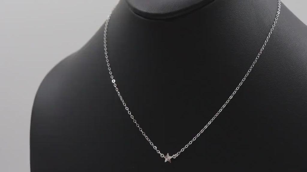 14 K Gold Filled Star Necklace, 925 Sterling Silver Star Everyday Choker, Dainty Minimalist Chain Necklace