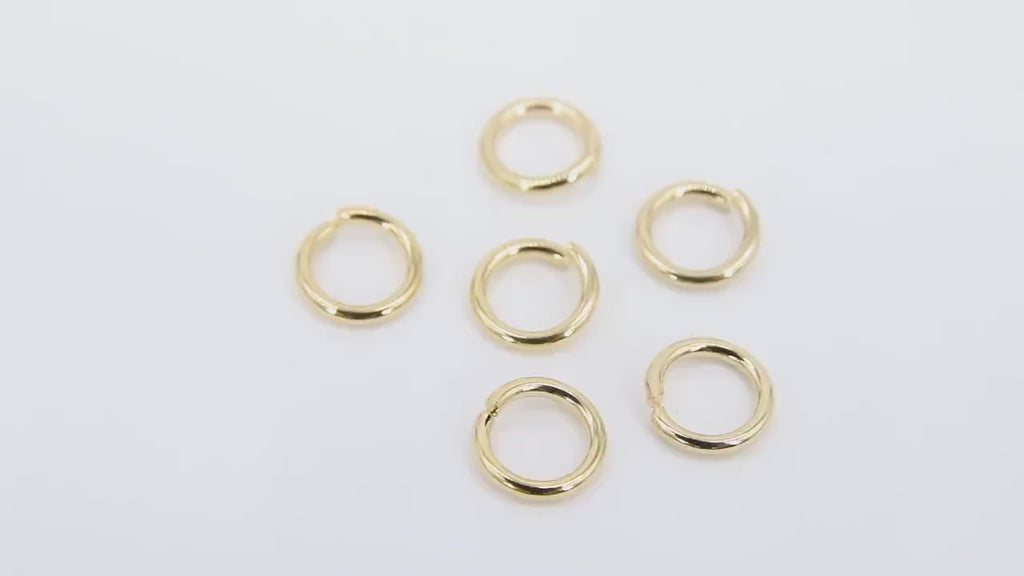 Stainless Steel Gold Jump Rings, Genuine 24 K Gold Plated 9 mm Open Close Rings #2871, Large Strong 17 Gauge