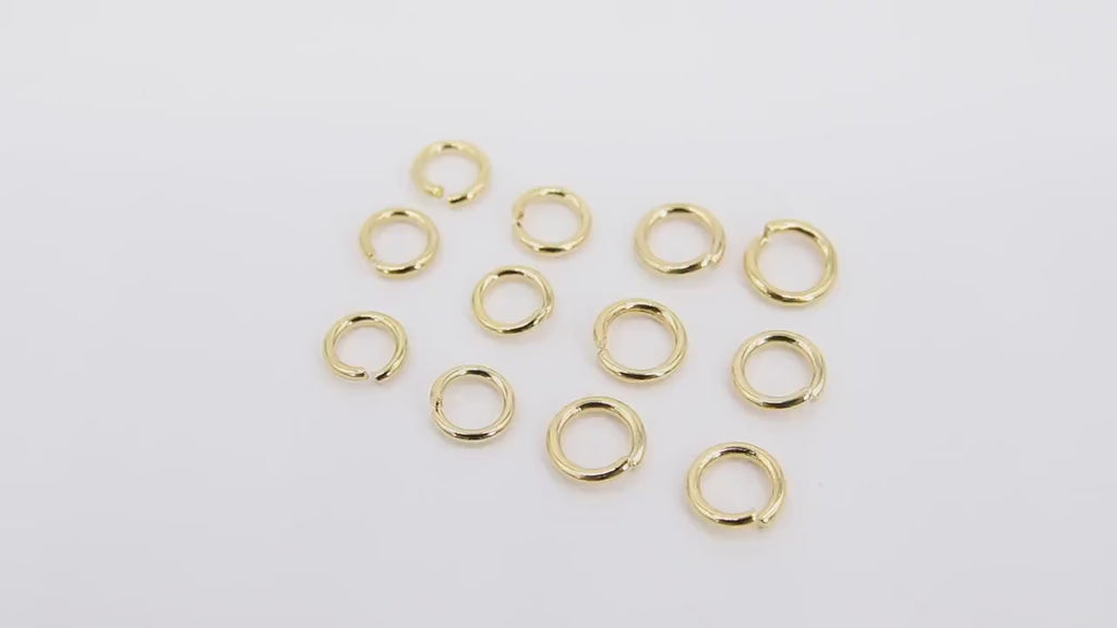 Stainless Steel Jump Rings, 24 K Genuine Gold Plated Open Rings 16 Gauge #2872, 7 mm or 8 mm Split Snap Close Jewelry Findings