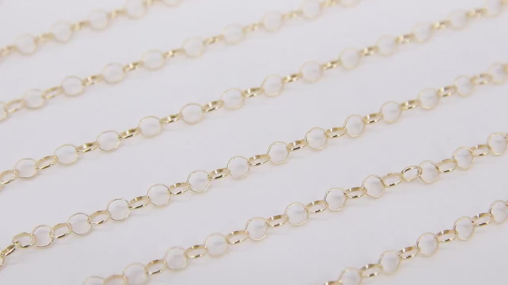 14 K Gold Filled Rolo Chains, 14 20 Unfinished By The Foot CH# 763, 3.3 mm Round Circle Rolo Jewelry Chain