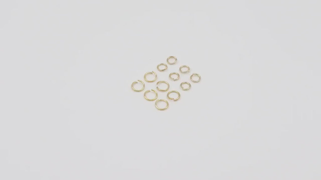 Stainless Steel Jump Rings, 18 K Genuine Gold Plated Open Rings 22 Gauge AG 3672, 4 mm or 5 mm