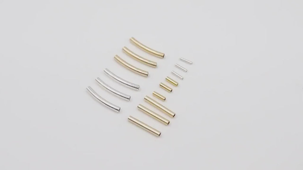 14 K Gold Filled Crimp Cut Tube Beads, 925 Sterling Silver Short Tube Beads # 290, 5 mm