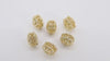 Gold Plated Rondelle Filigree Beads, 8 mm Patterned Gold Thick Heishi Beads AG #3477, Round Metal High Quality Beads