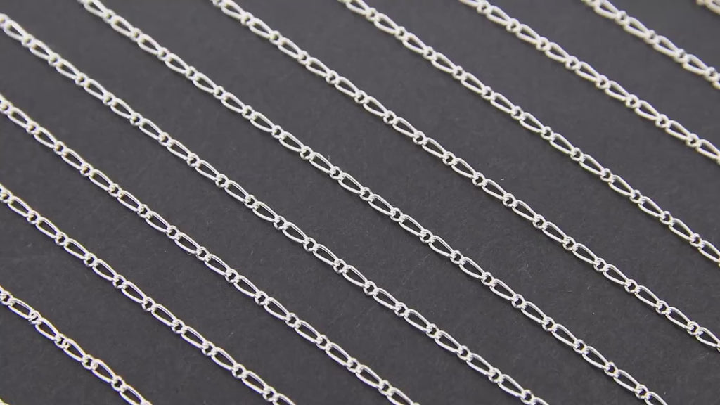 925 Sterling Silver Figaro Chains, 14 K Gold Filled 1.5 mm Unfinished 1/1 Figaro, By The Foot