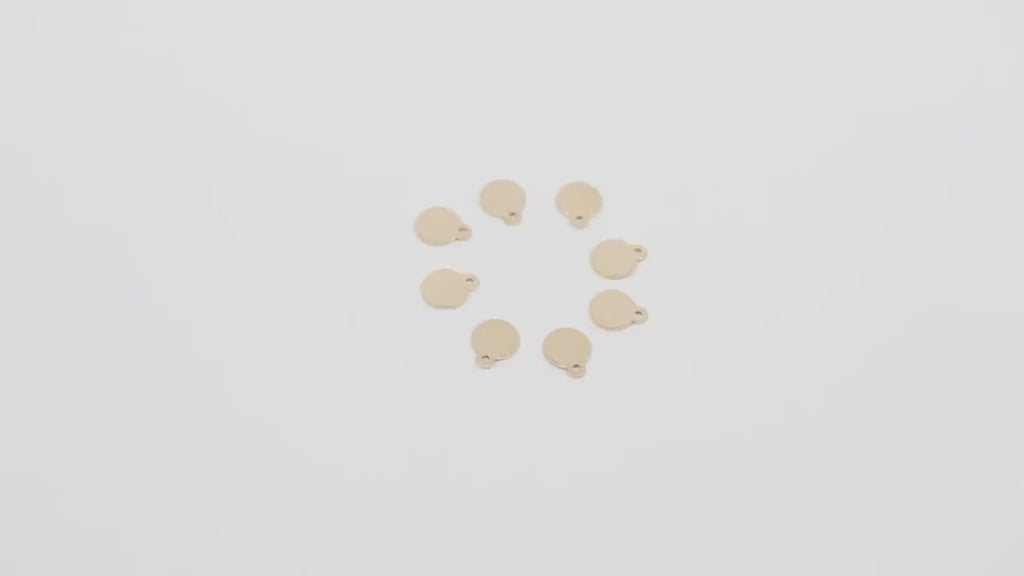 14 K Gold Filled Round Disc Charms, 5 mm Tiny Flat Gold Blanks # 3650, Minimalist 14 20 Jewelry