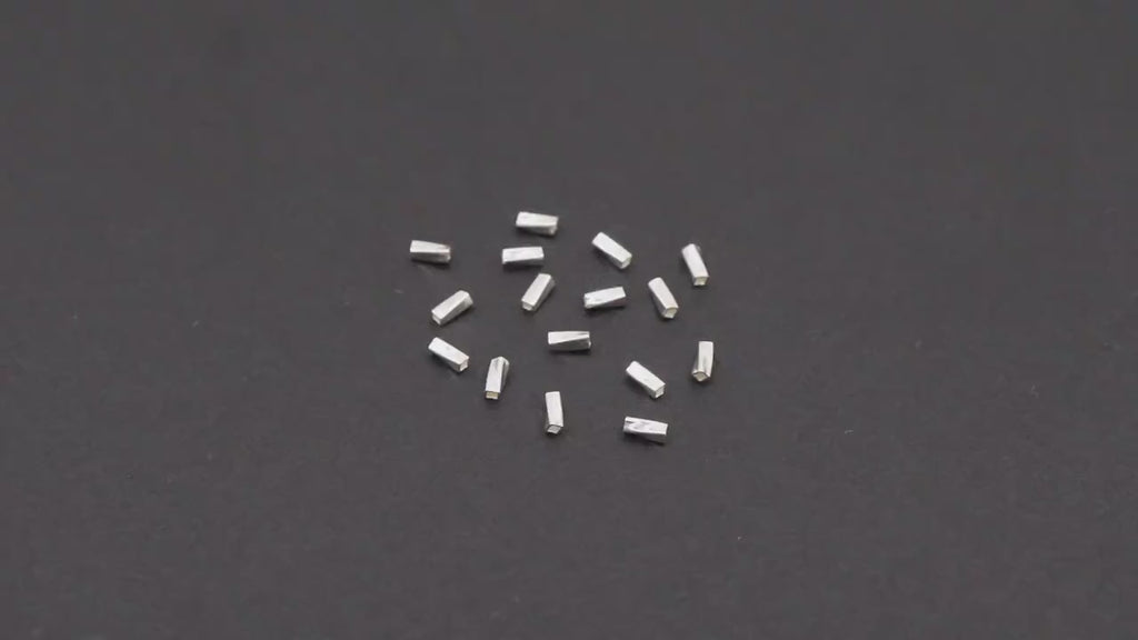925 Sterling Silver Crimp Cut Tube Beads, 925 Sterling Silver Short Tube Beads # 35, 1.5 x 4 mm Hollow Spacer Beads