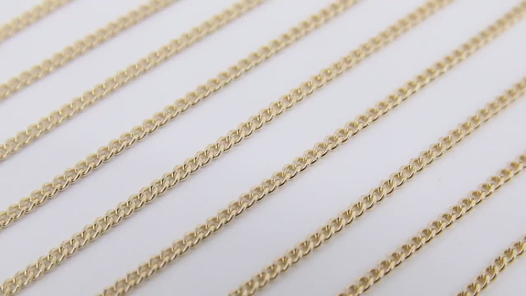 14 K Gold Filled Curb Chain, 2.7 mm 14 20 Gold Dainty Curb Chain CH #732, 2.0 mm Unfinished Cable Jewelry Chain