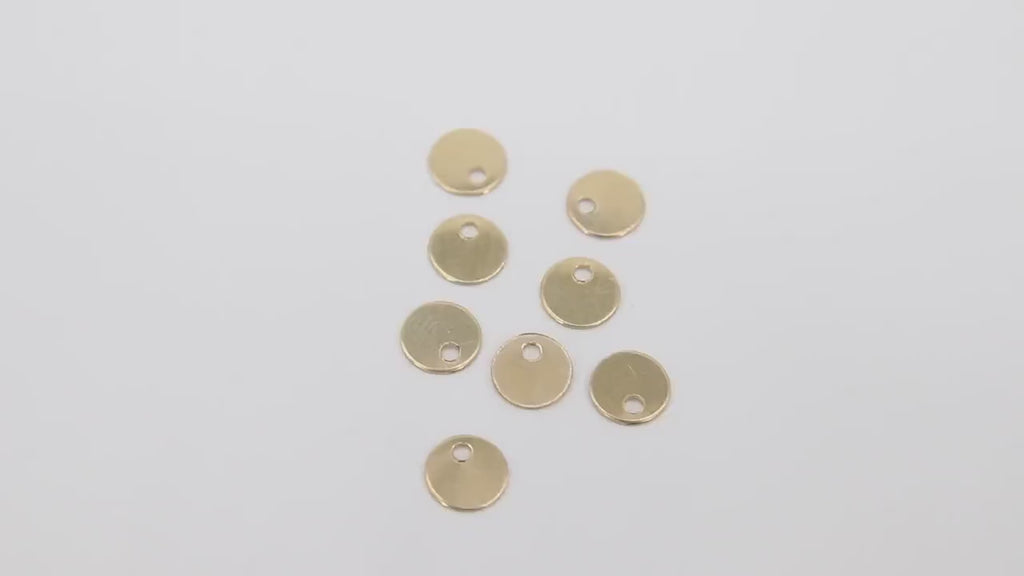 14 K Gold Filled 6 mm Round Disc Charms, 1-10 Pc Tiny Flat Gold Blanks # 419, Minimalist 14 20 Jewelry
