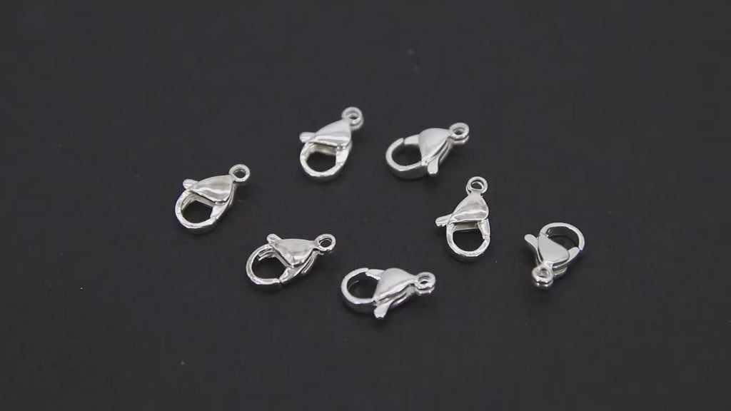 Silver Lobster Clasps, Stainless Steel Lobster Claws AG #2241,Jewelry Findings,  12