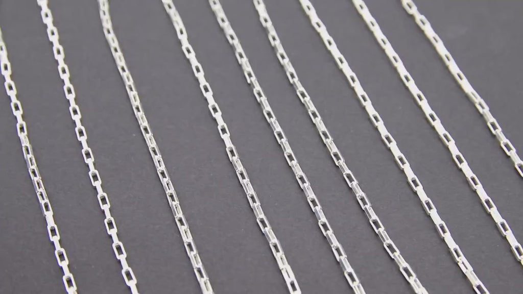 925 Sterling Silver Box Chains, Silver Unfinished By The Foot CH# 802, 3.2 mm Venetian Box Chain