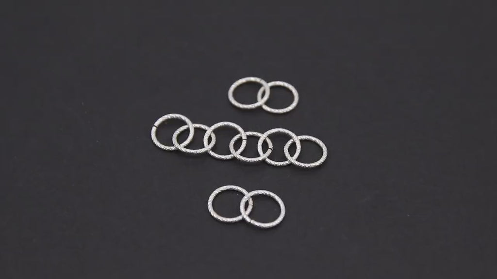 14 K Gold Filled Twist Jump Rings, 10 mm 925 Sterling Silver Open Sparkle # 2755, Strong Snap Close 18 Gauge Textured