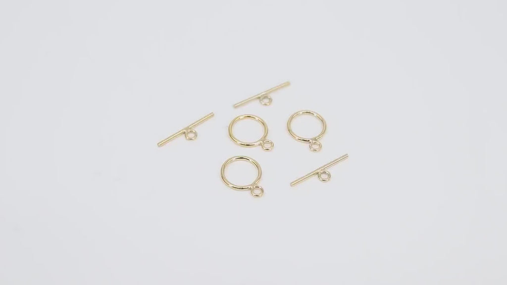 14 K Gold Filled Toggle Clasp, Round Clasps with Toggle Bar Connectors # 588, 10 x 13 mm O Ring