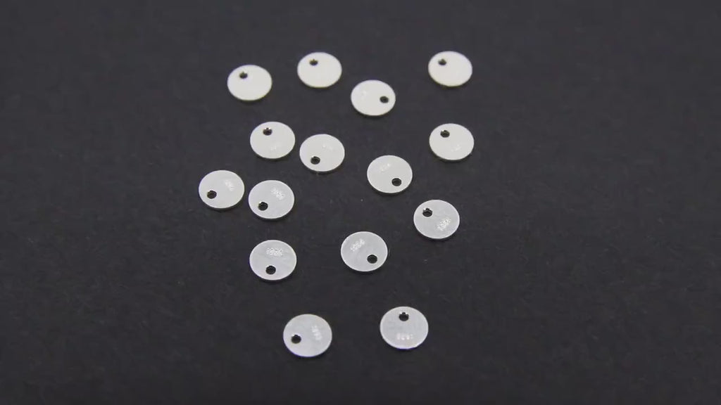 14 K Gold Filled Round Disc Charms, 925 Sterling Silver 4 mm Quality Tags #515, Stamped Jewelry Findings