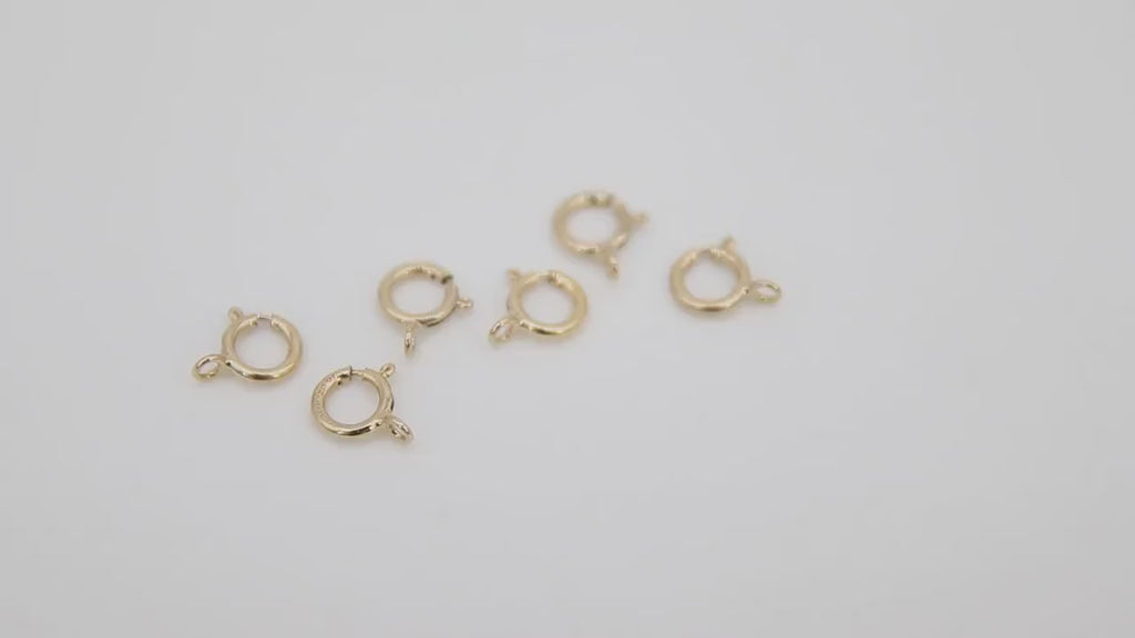 14 K Gold Filled Spring Ring Clasps, 6.0 mm Jewelry Findings # 2117, Stamped 14 20 with Closed Loop