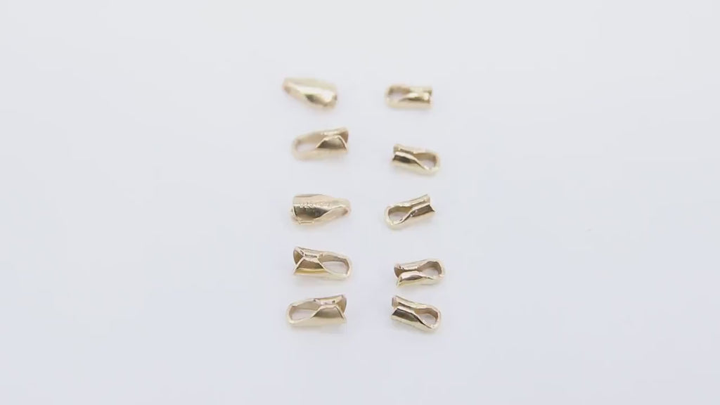 14 K Gold Filled End Caps, Gold Chain Stamped End Caps # 2244, 1.5 or 2.0 mm ID Hole