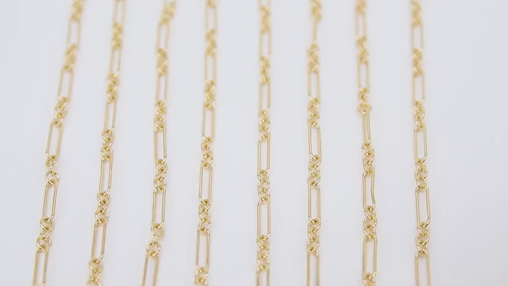 14 K Gold Filled Paperclip Chain, 11 mm Rectangle Rolo CH# 800, 925 Sterling Silver Large Long Short Links CH# 807