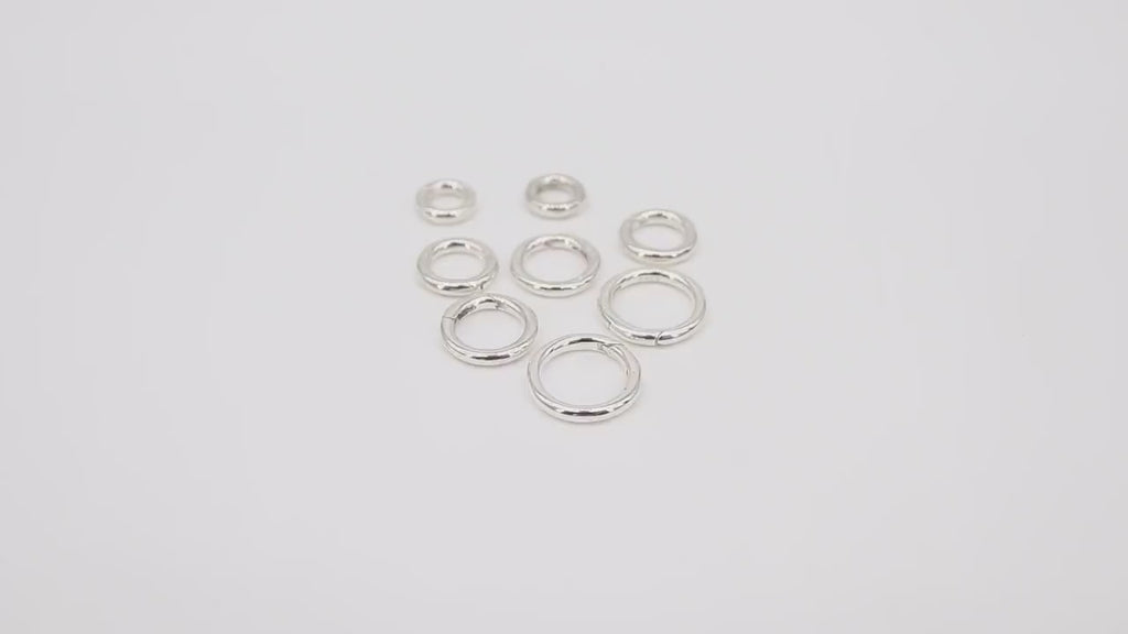 925 Sterling Silver Round Push Clasp, 10 mm 12 mm Small Round Shape #2842, 14 mm 16 mm Large Clip Connectors