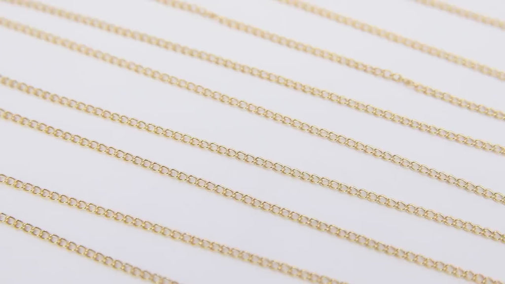 14 K Gold Filled Curb Chain, 2.0 or 2.7 mm 14 20 Gold Dainty Curb Chain, Unfinished Cable Jewelry Chain