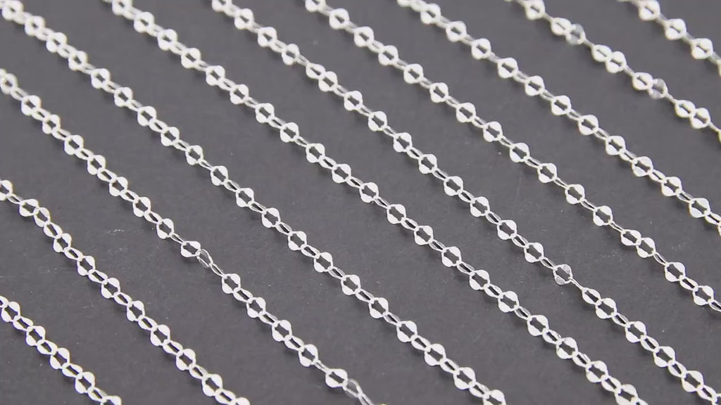925 Sterling Silver Bar Jewelry Chains, 3 mm Sequin Bar CH #849, 14 K Gold Filled Unfinished CH #740