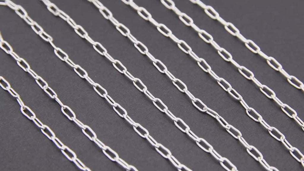925 Sterling Silver Paperclip Chain, 5.4 mm 14 K Gold Filled Drawn Chains CH #854, Unfinished Rectangle Oval Chains CH #754