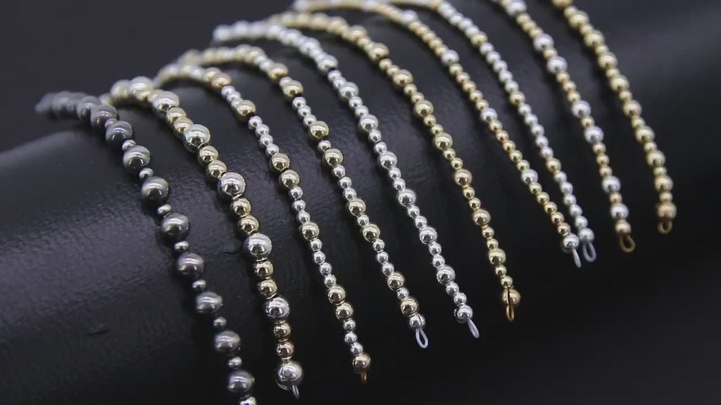 14 K Gold Filled Beaded Connectors, Long Bar 925 Sterling Silver Connectors # 3601, Navajo Pearls