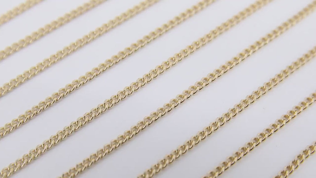 14 K Gold Filled Curb Chain, 2.7 mm 14 20 Gold Dainty Curb Chain CH# 732, 2.0 mm Unfinished Cable Jewelry Chain