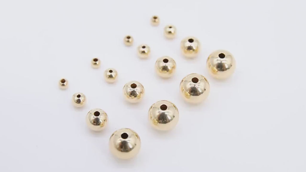 Genuine 14 K Gold Filled Beads,  Smooth Seamless Gold Round Beads #776, High Quality 3