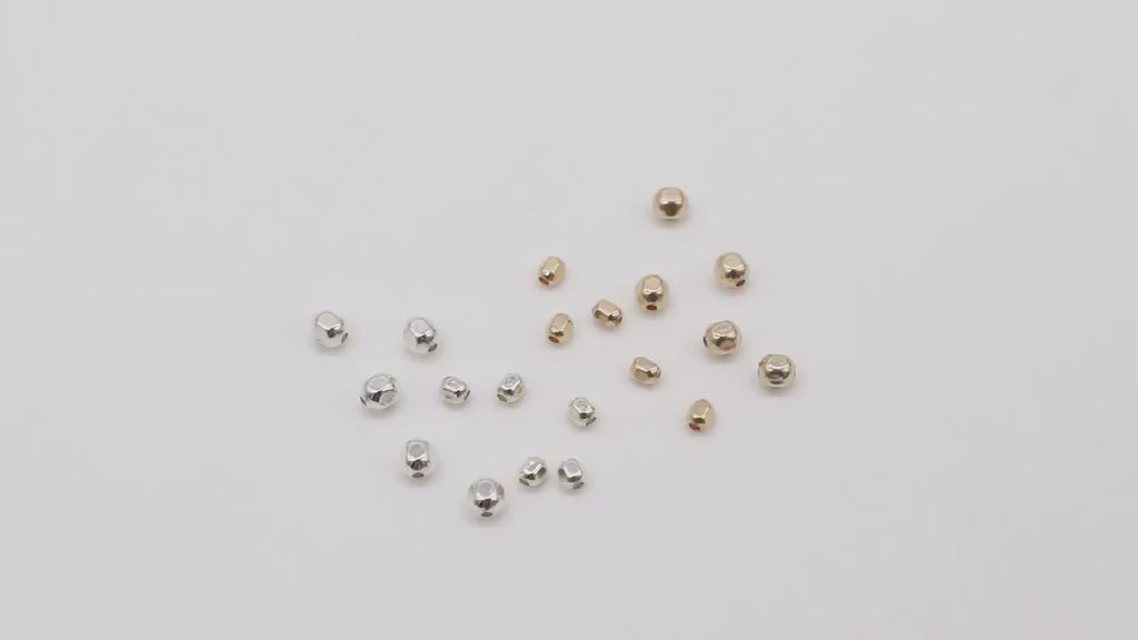 14 K Gold Filled Round Sparkle Beads, 925 Sterling Silver Seamless Beads # 576, 3 mm High Quality Stardust Beads
