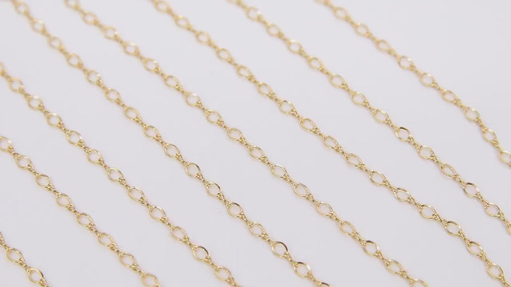 14 K Gold Filled Figure 8 Rolo Chains, 3.3 mm 925 Sterling Silver Oval Cable CH# 703, Unfinished Dainty Chain CH# 803