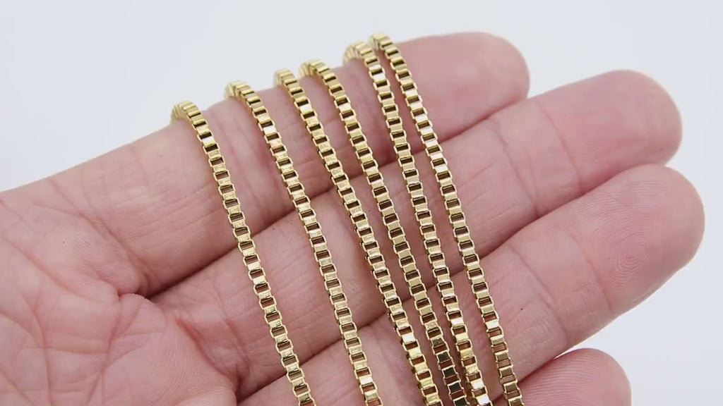 Stainless Steel Silver Chain, 304 Steel 2.5 mm Box Chains CH #251, Unfinished Gold Jewelry Chains