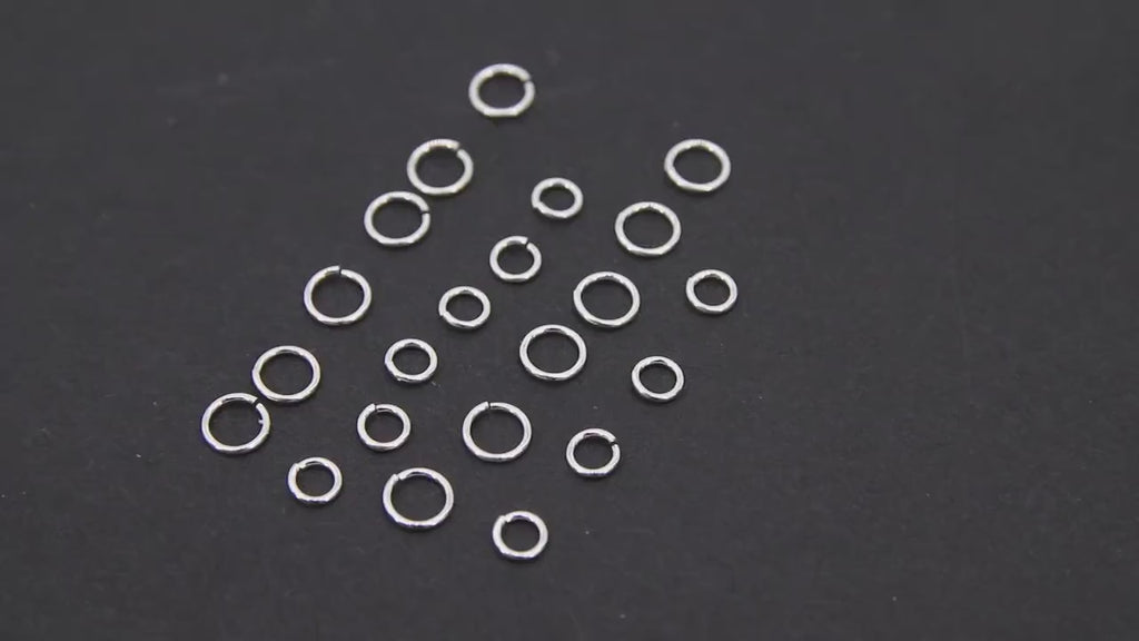 925 Sterling Silver Jump Rings, Open Snap Close Rings # 3298, 4 mm or 5 mm
