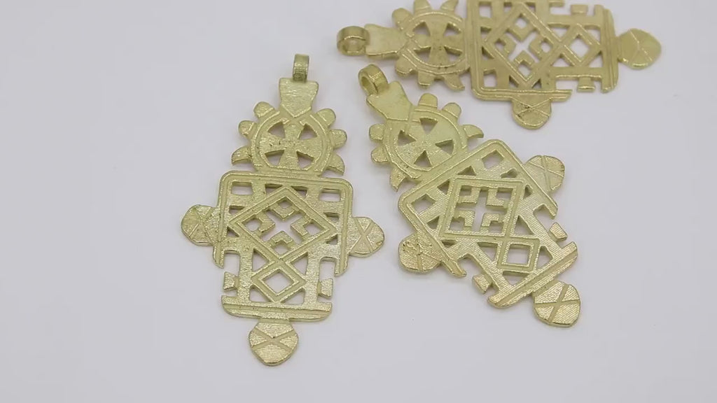Brass Ethiopian Coptic Cross, Large African Cross Pendant #2080, Brass  Necklace