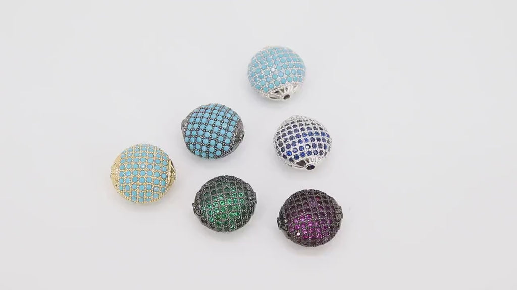 CZ Micro Pave Colored Spacer Beads, Oval Pink Clear Purple Blue Green Flat Egg Bead AG #380, Small Oval CZ Beads