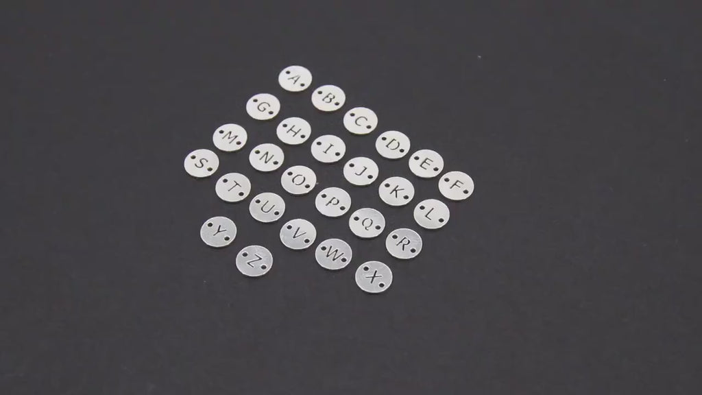 925 Sterling Silver Letter Connectors, 6 mm Silver Alphabet Letters #3424, Minimalist Block Name Letters