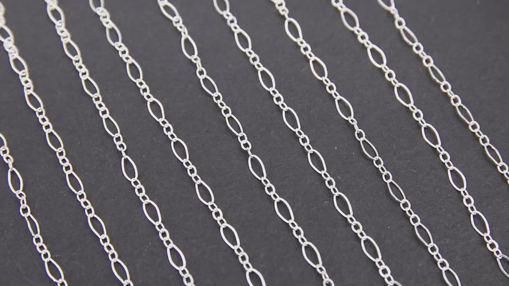 925 Sterling Silver Paperclip Jewelry Chains, 4.8 mm 14 K Gold Filled  CH #805, Drawn Flat Rolo