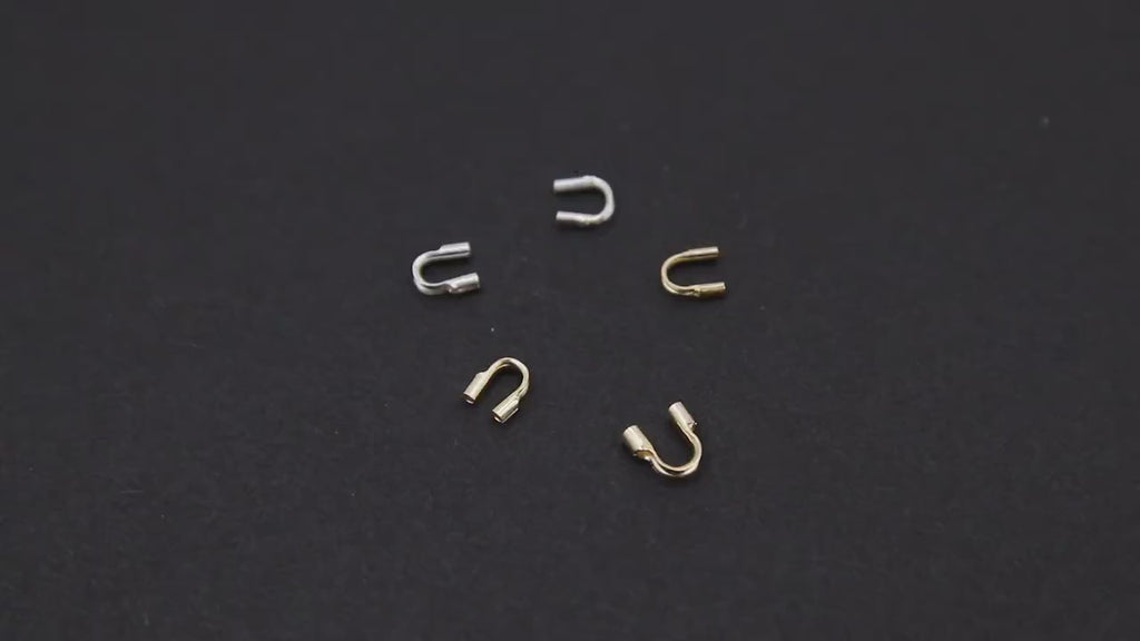 14 K Gold Filled Cable Wire Guard, 925 Sterling Silver Wire Savers AG # 700, 3 Sizes Cable Thimble Guardian Protector