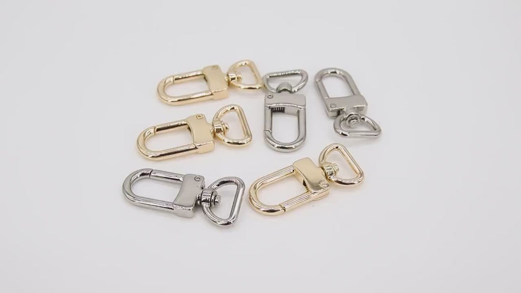 Gold Spring Gate Clasps, Silver or Black Spring Lock Swivel Push Clip #2780, Jewelry Findings 14 x 36 mm