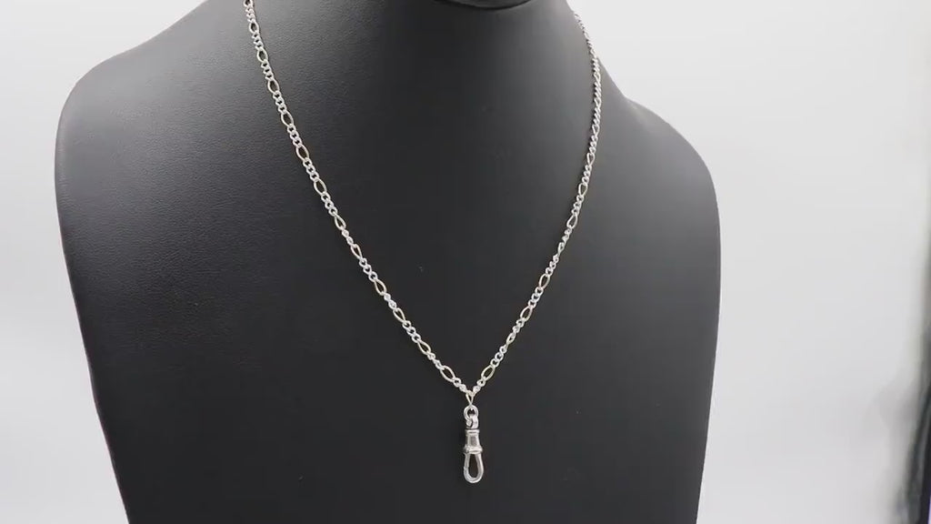 14 K Gold Filled Figaro Chain Link Fob Necklace, 925 Sterling Silver Mixed Metal Gold Dainty Two Tone Chain Link, Waterproof Charm Necklace