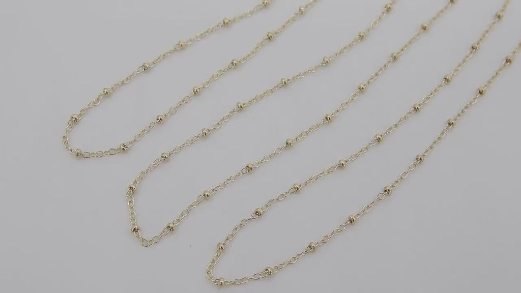14 K Gold Filled Satellite Chains, 2.3 mm Fancy Cable with 2.1 mm beads CH# 737, 14 20 Unfinished By Foot