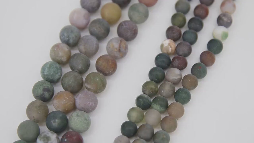 Natural Indian Agate Frosted Beads, Blended Greens and Beige Mauve Round Beads BS #18, sizes  6mm 8mm 15.5 inch Strands